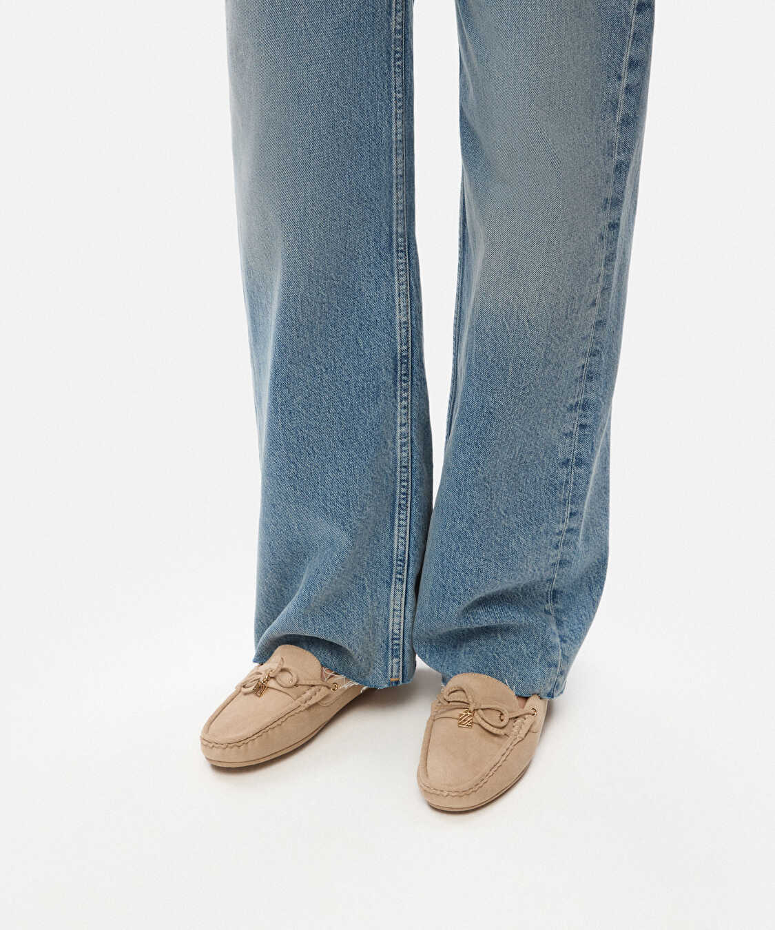 Monogram tokalı loafer - IW6250030002082 - Krem Düz Ayakkabı