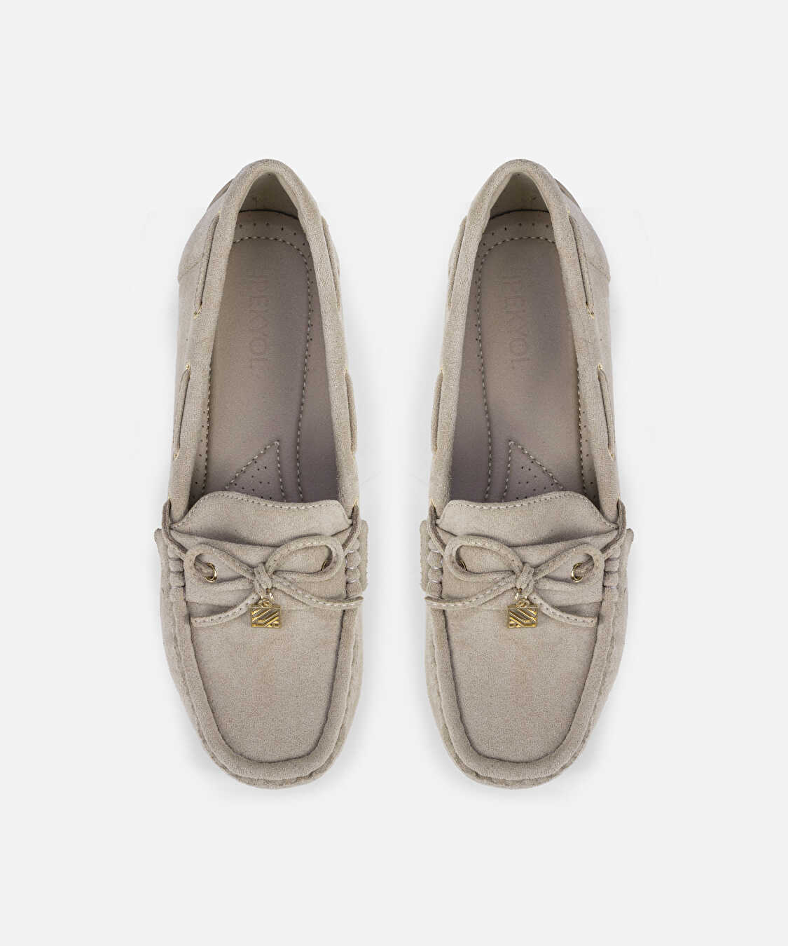 Monogram tokalı loafer - IW6250030002082 - Krem Düz Ayakkabı