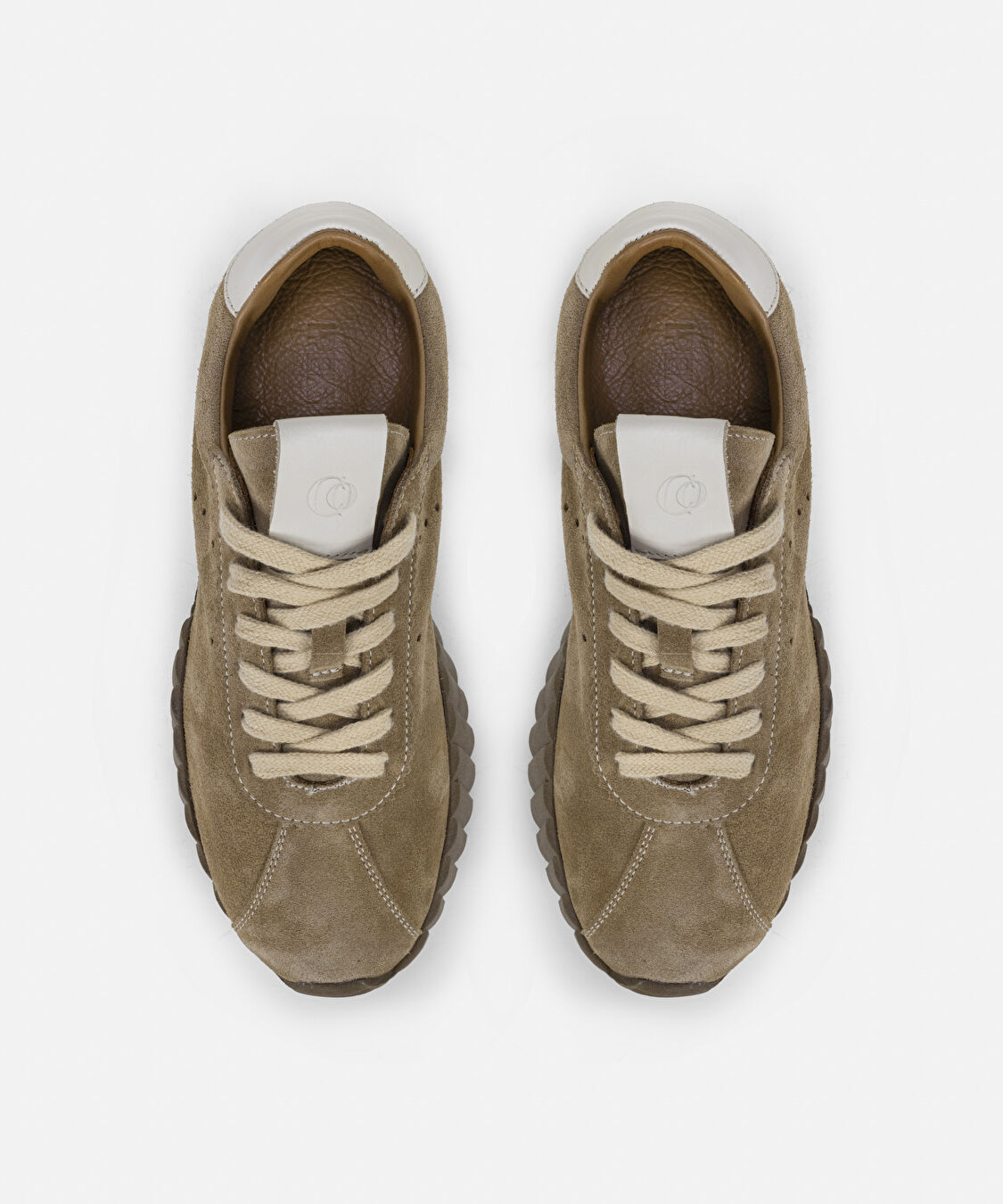 %100 deri colorblock sneaker - IW6250062002023 - Bej Sneaker