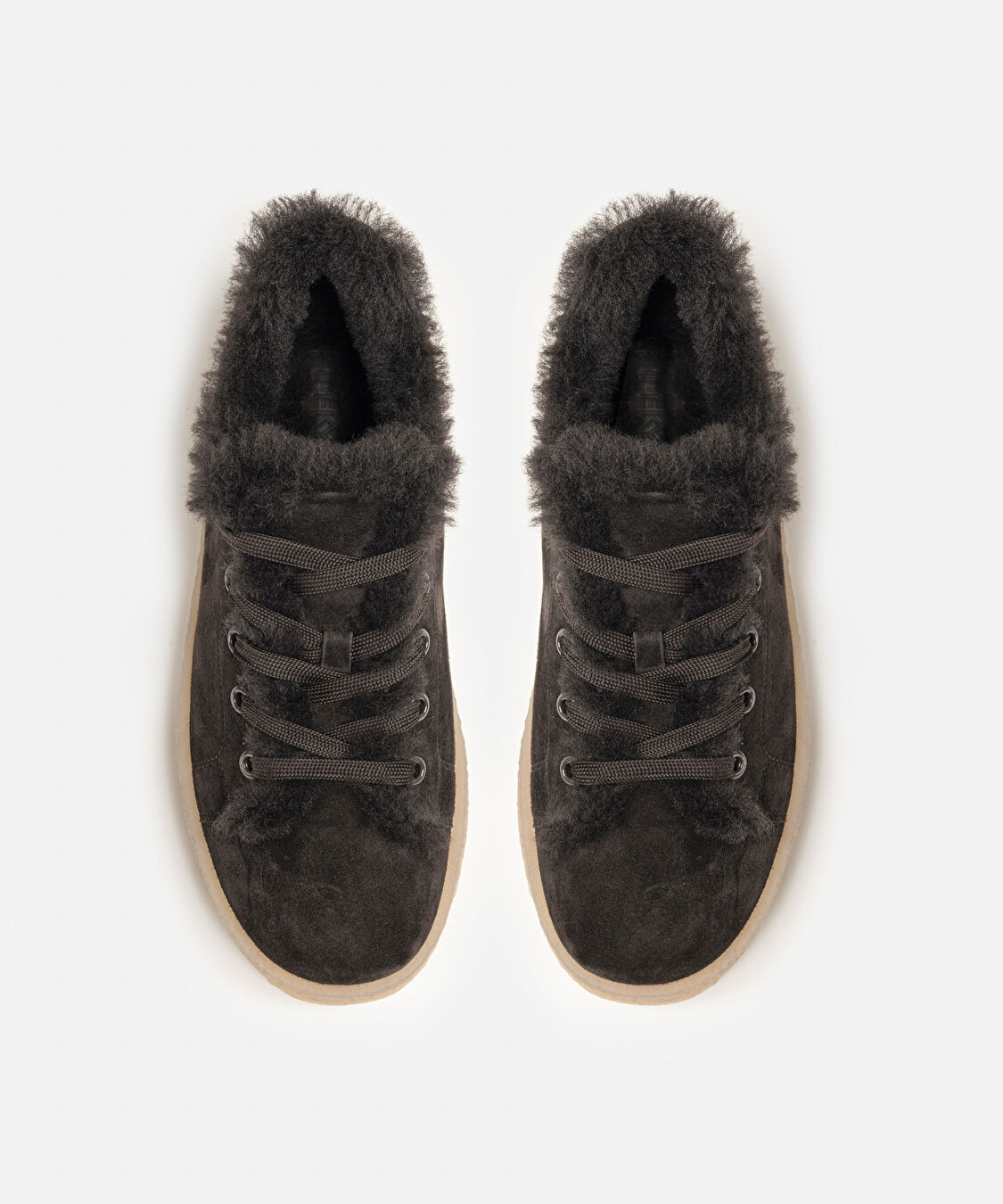 Yünlü deri sneaker - IW6250062010074 - Kahverengi Sneaker