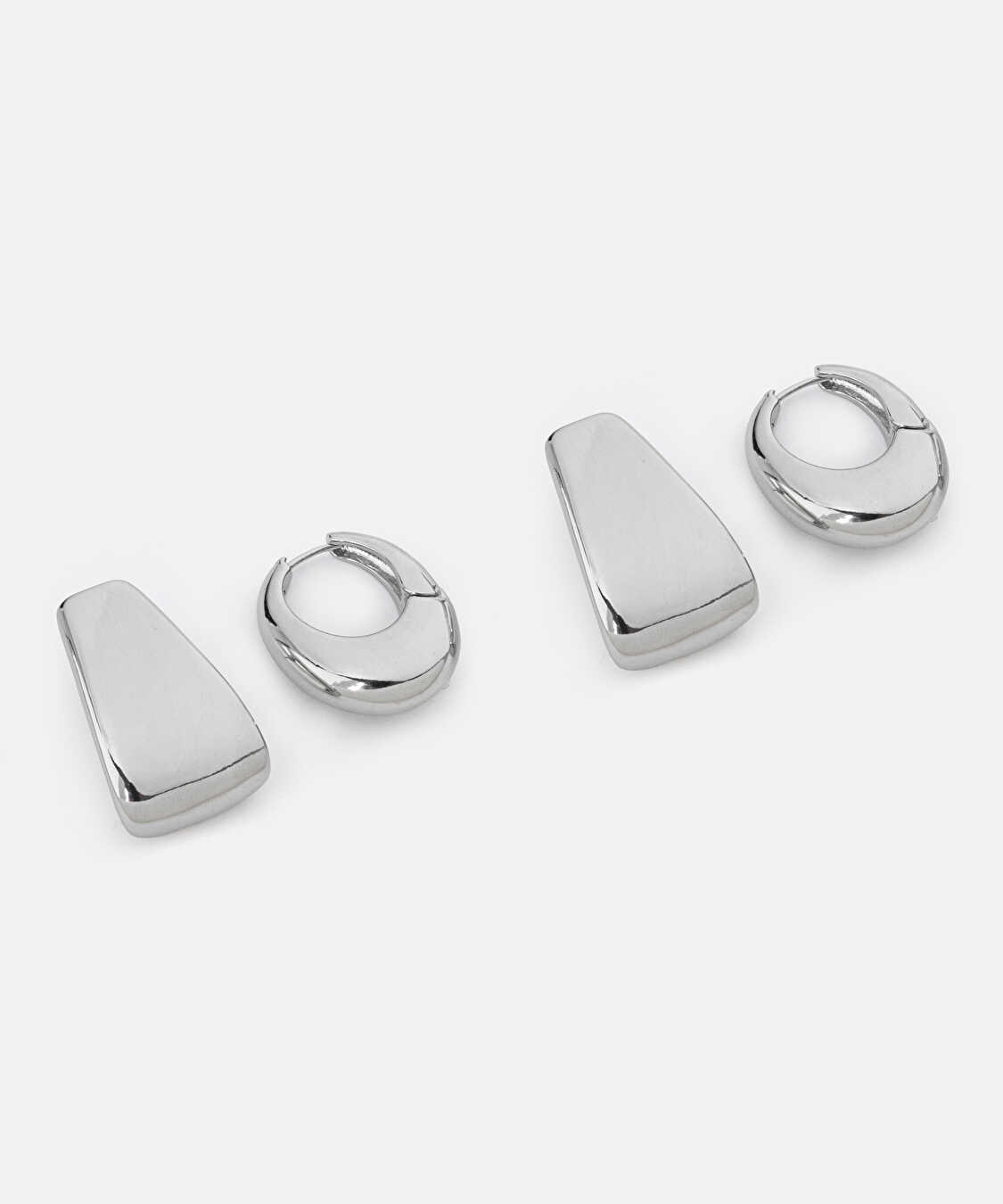 İkili metal küpe seti - IW6250068043122 - Gümüş Küpe