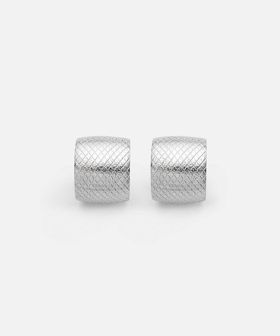 Dokulu metal küpe - IW6250068078122 - Gümüş Küpe