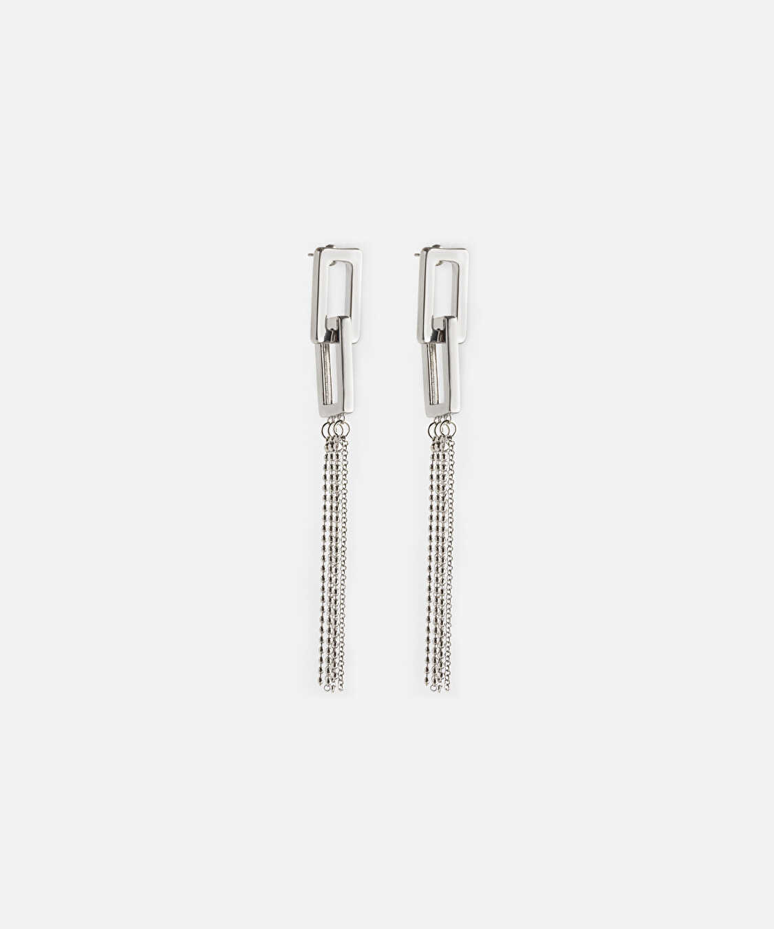 İç içe geçmiş sallantılı zincir küpe - IW6250068082122 - Gümüş Küpe