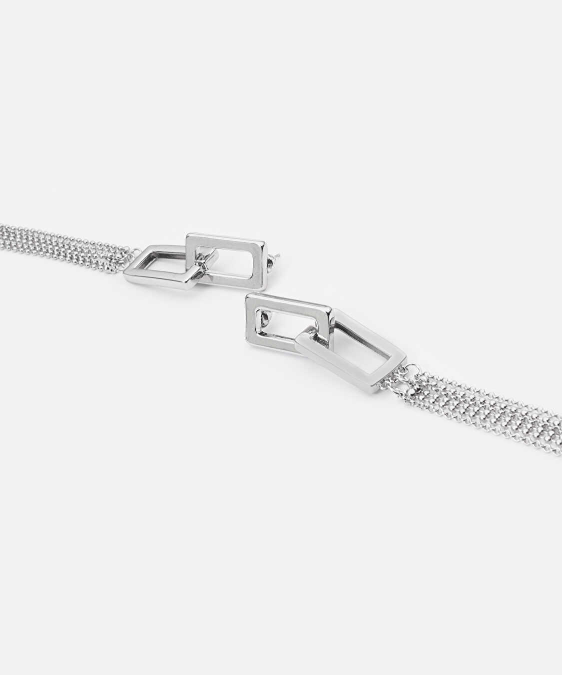 İç içe geçmiş sallantılı zincir küpe - IW6250068082122 - Gümüş Küpe