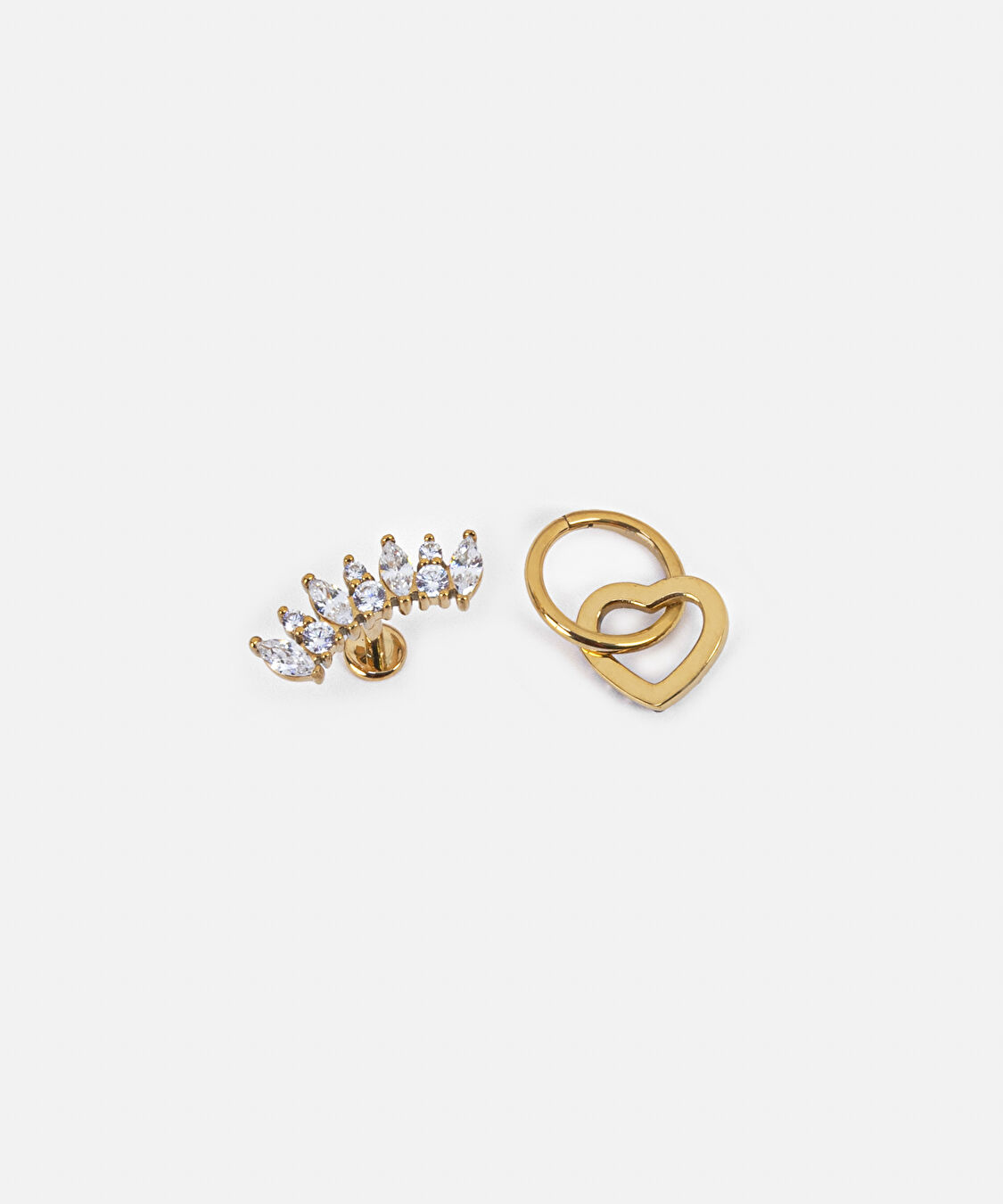 Zirkon taşlı paslanmaz çelik piercing - IW6250141002265 - Altın Piercing