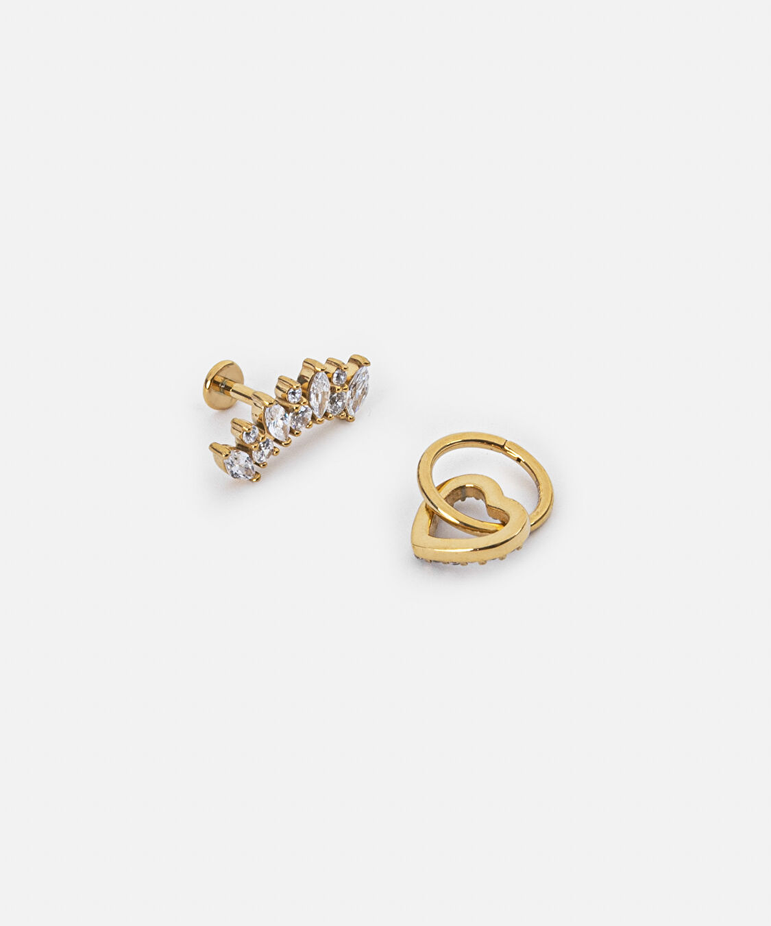 Zirkon taşlı paslanmaz çelik piercing - IW6250141002265 - Altın Piercing