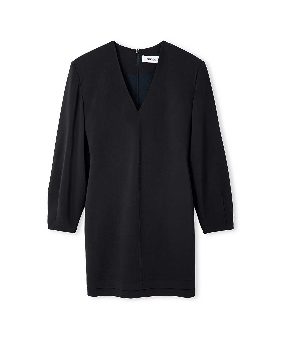 Vatkalı mini elbise - IW6260002151001 - Siyah Elbise