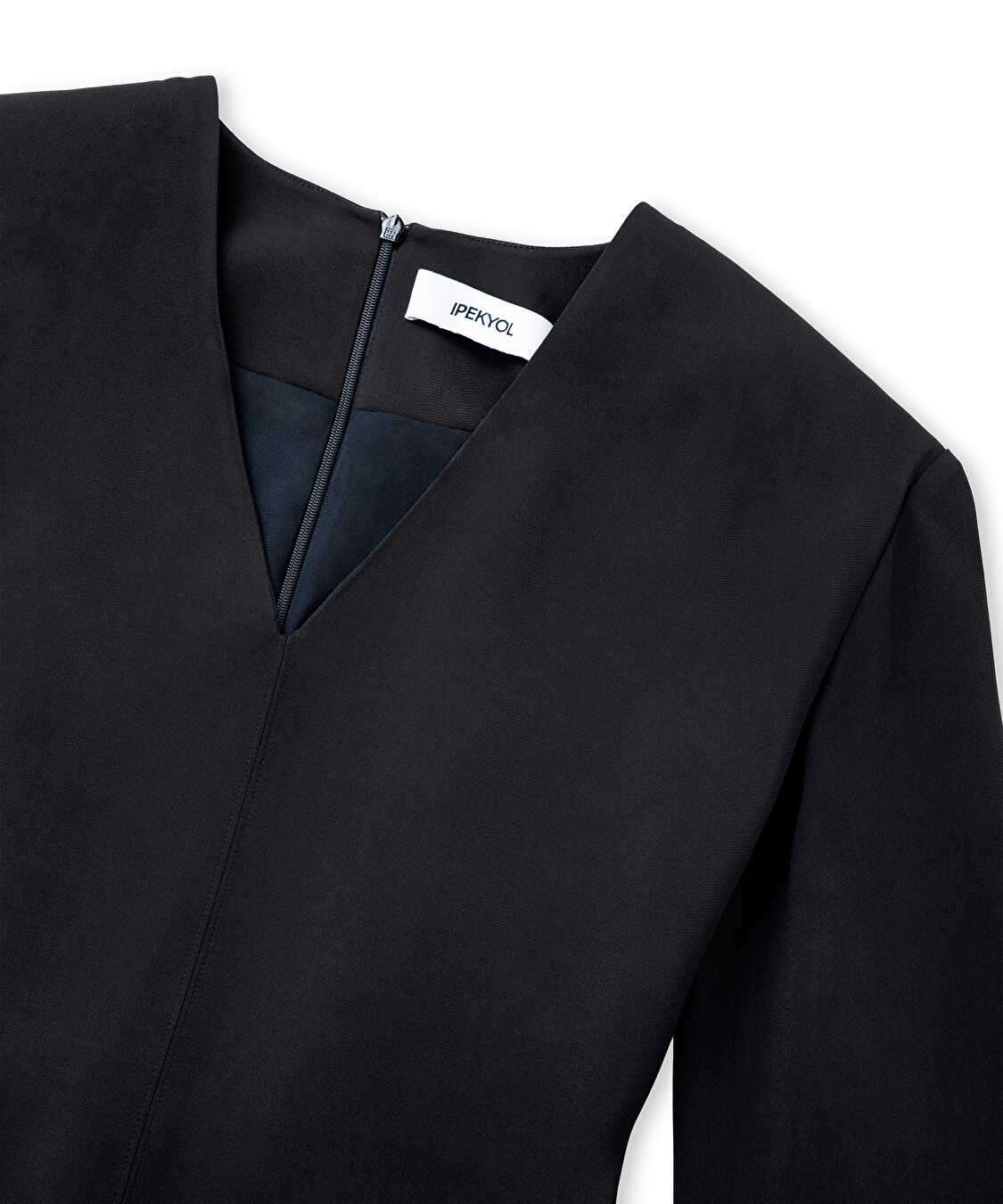 Vatkalı mini elbise - IW6260002151001 - Siyah Elbise