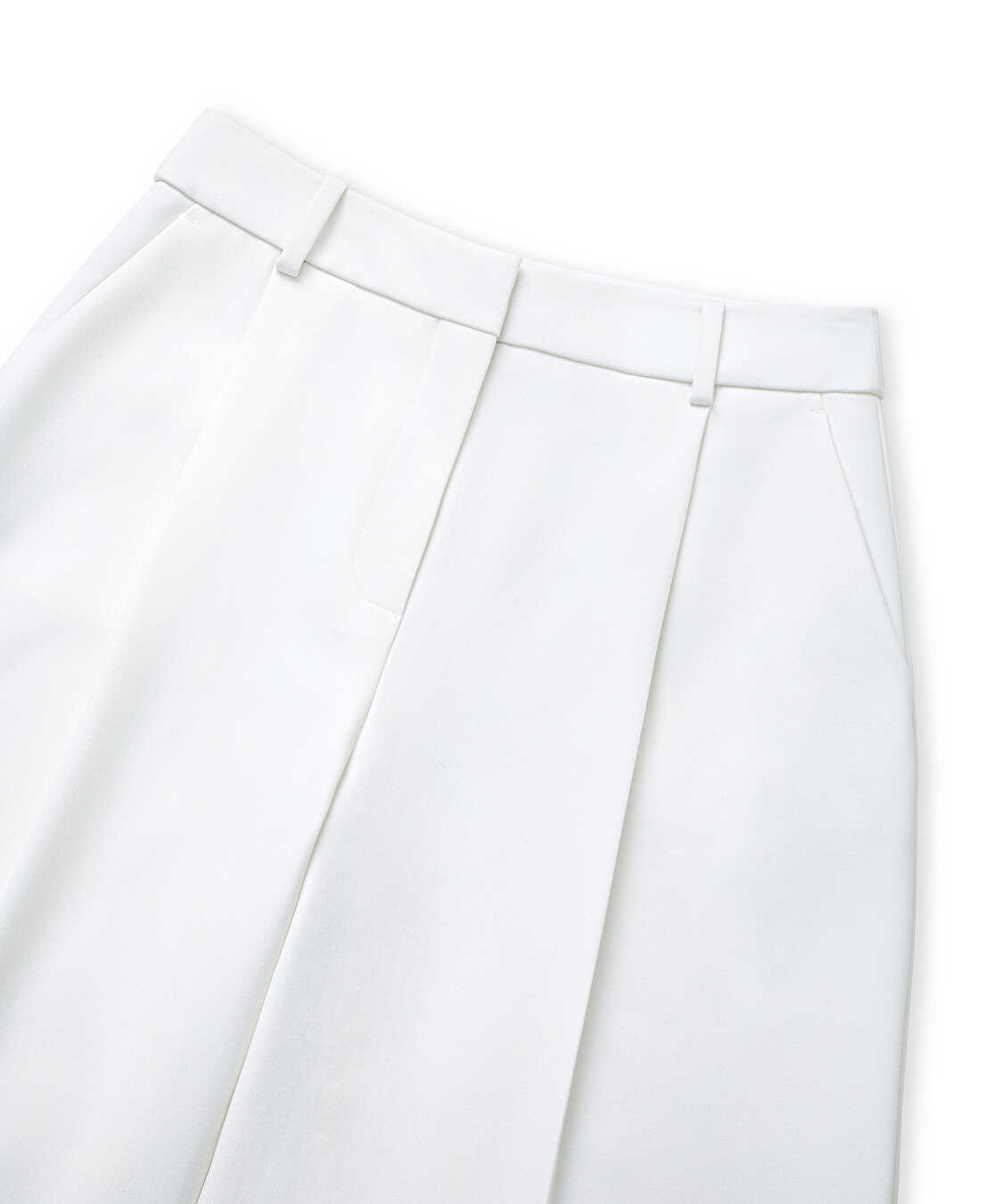 Pileli wide leg pantolon - IW6260003137018 - Ekru Pantolon