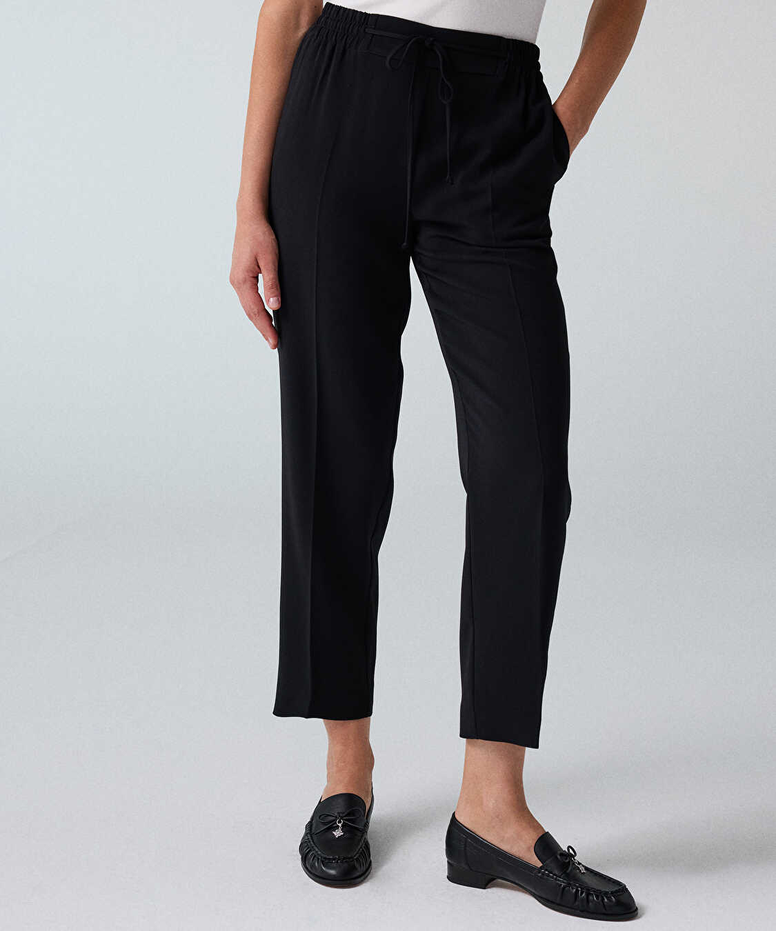 İnce kuşaklı carrot pantolon - IW6260003196001 - Siyah Pantolon