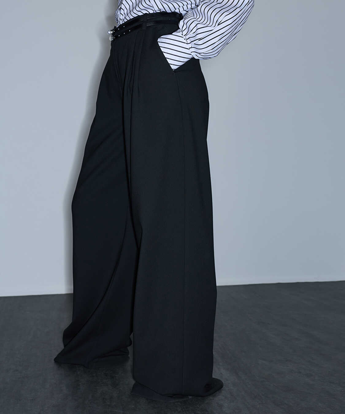 Çift kemerli pantolon - IW6260003198001 - Siyah Pantolon