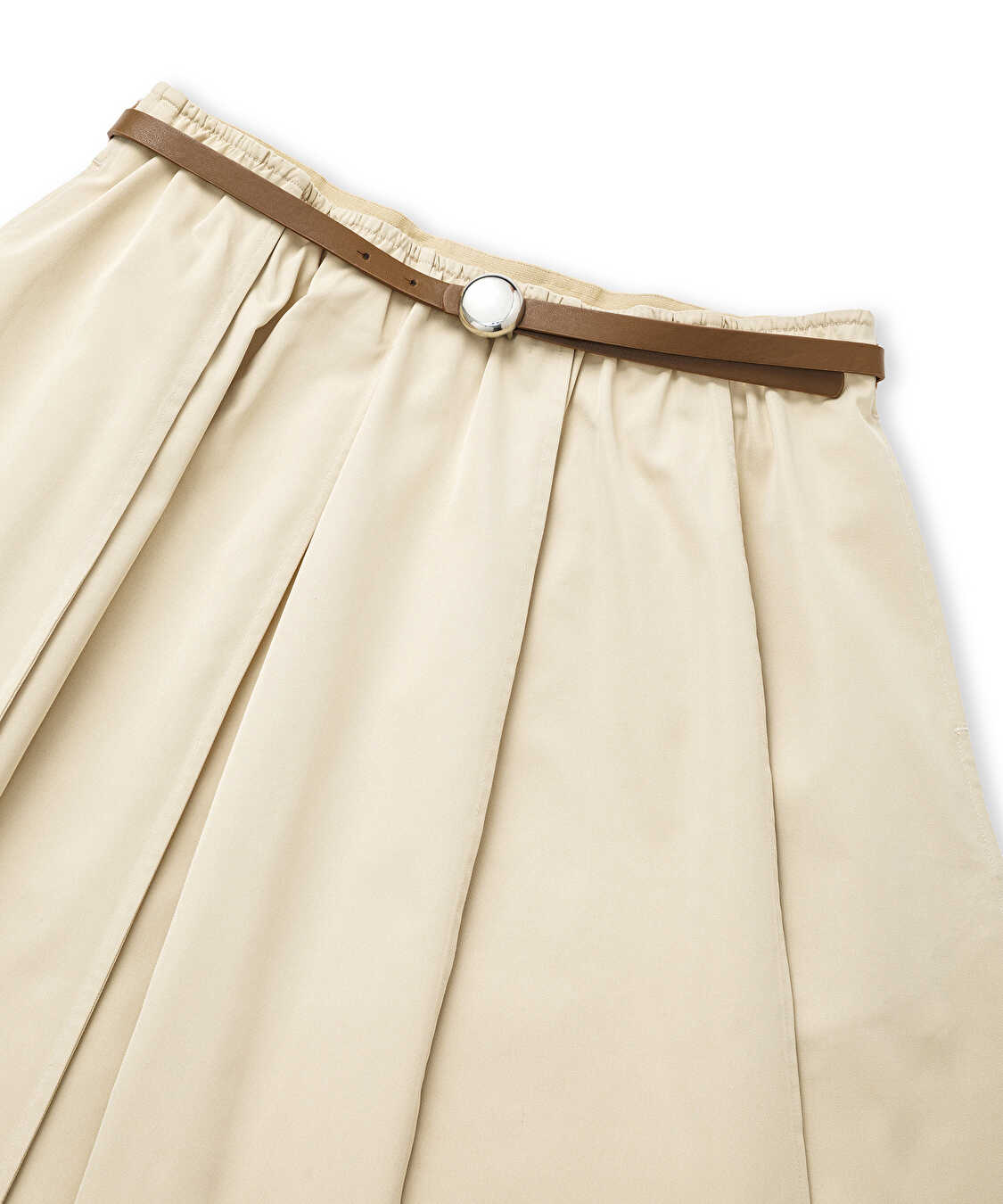 Kemerli midi etek - IW6260004136003 - Natürel Etek