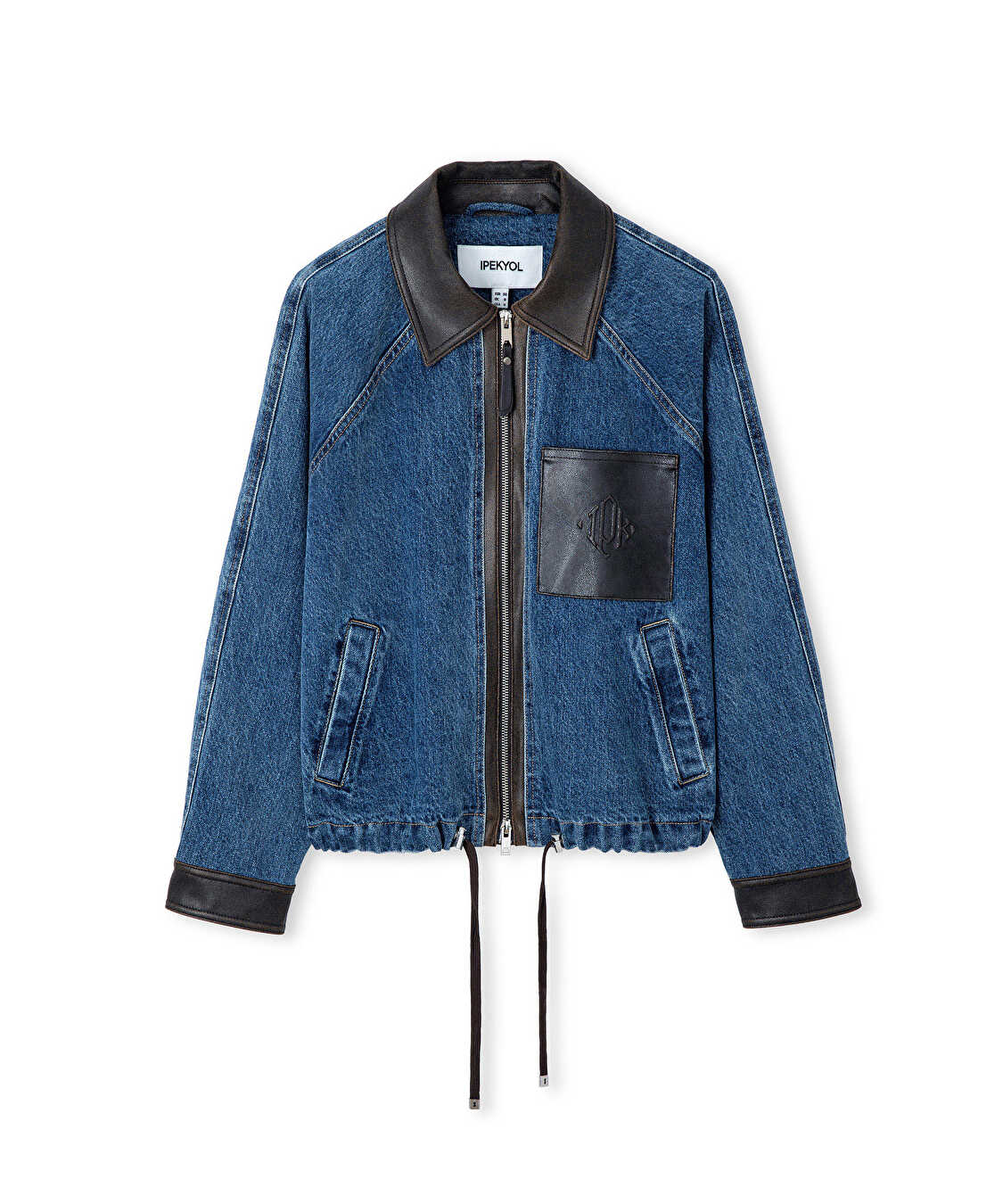 Kumaş mix denim ceket - IW6260005124629 - İndigo Ceket