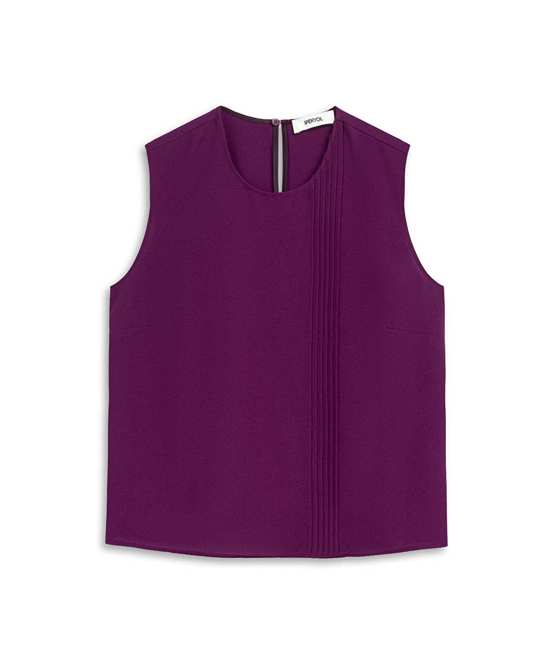 Asimetrik nervürlü bluz - IW6260006134008 - Mürdüm undefined