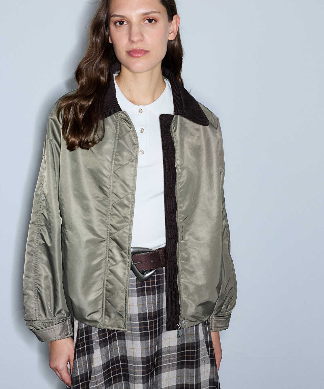 Çift parça bomber mont - IW6260012391022 - Haki Mont