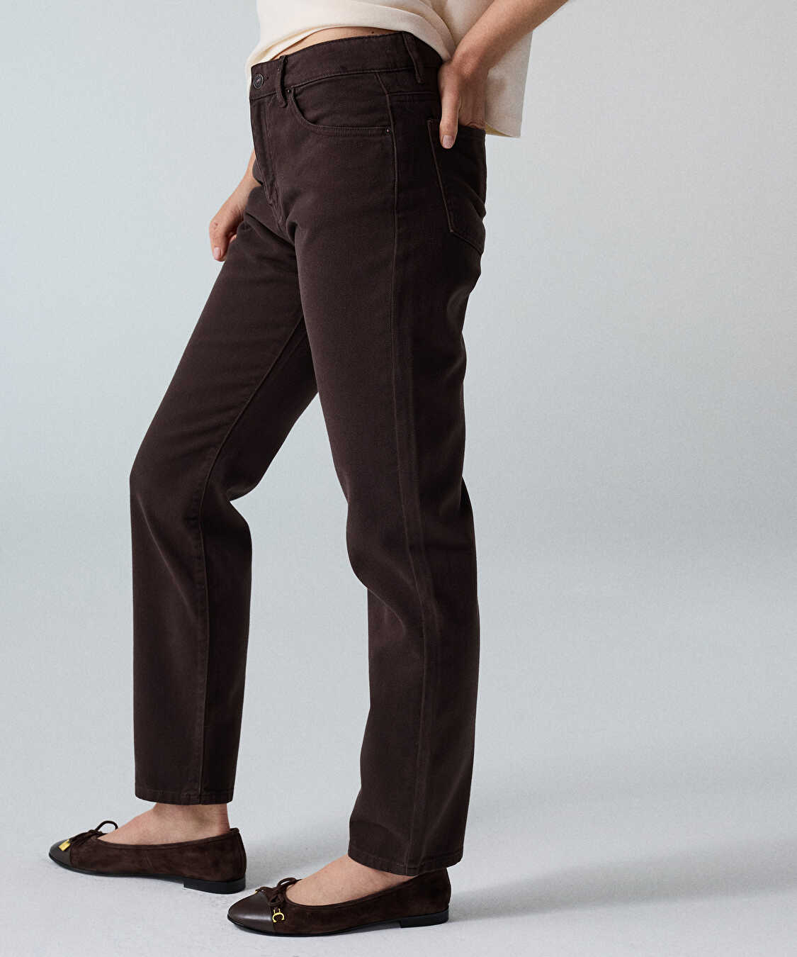 Mom fit jean pantolon - IW6260018010074 - Kahverengi Jean Pantolon