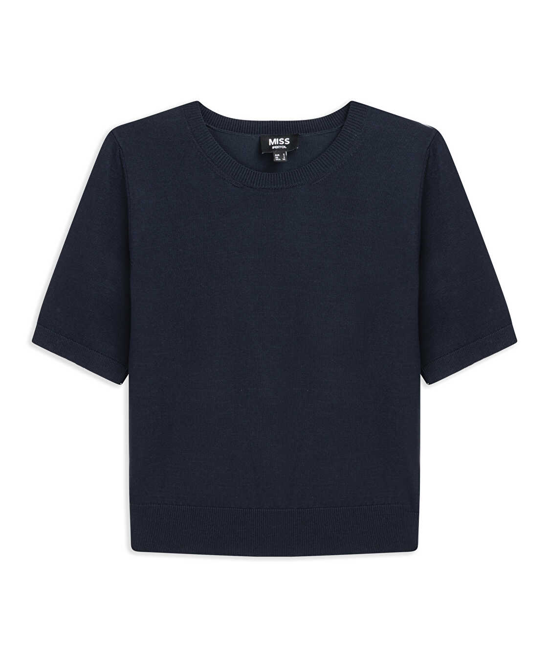 Bisiklet yaka basic triko - IW6260050126015 - Lacivert Triko