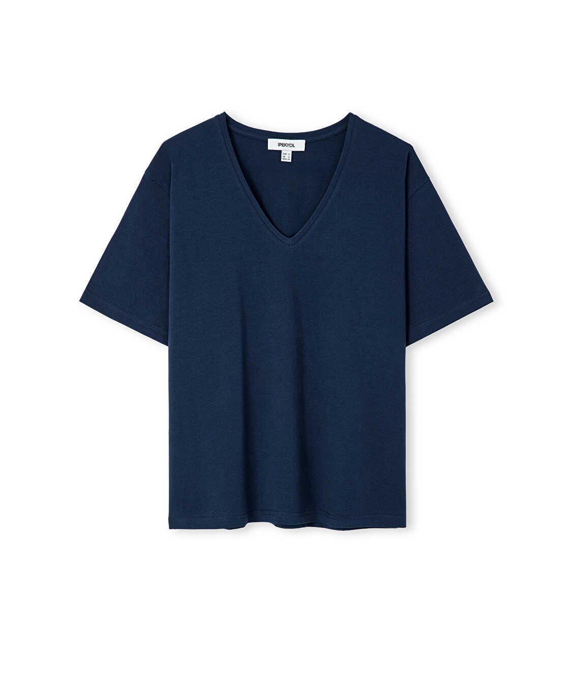 V yaka basic tişört - IW6260070138015 - Lacivert Tişört