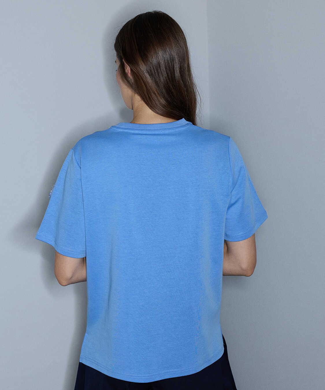 Floral nakışlı püsküllü tişört - IW6260070147028 - Açık Mavi Tişört