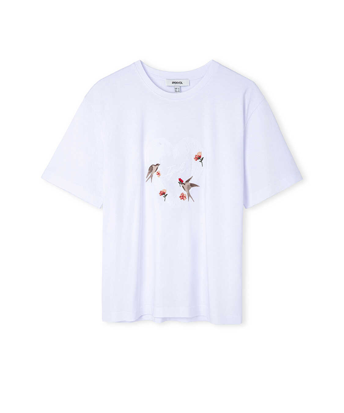 Monogram nakışlı tişört - IW6260070172002 - Beyaz Tişört