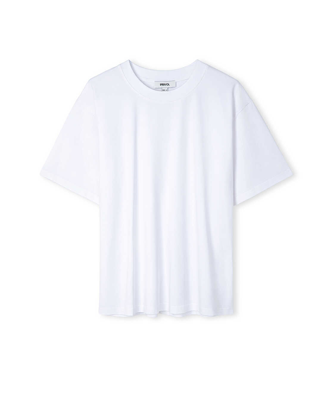 Bisiklet yaka basic tişört - IW6260070184018 - Ekru Tişört