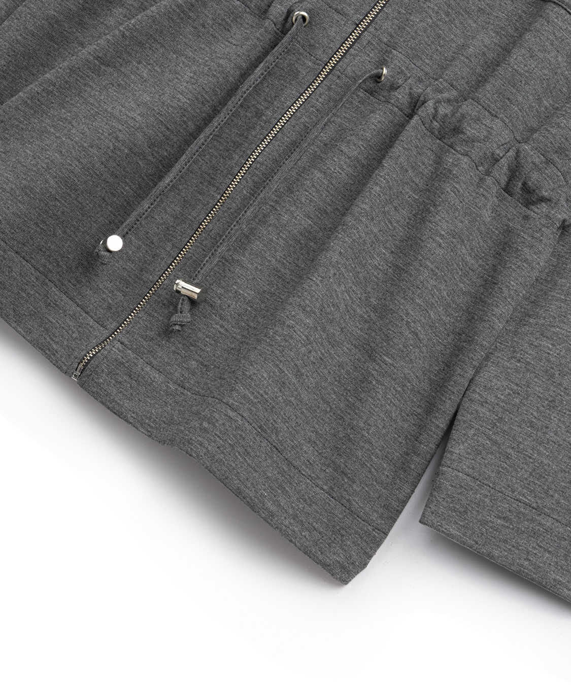 Ayarlanabilir bel dik yaka sweatshirt - IW6260091033005 - Gri Sweatshırt