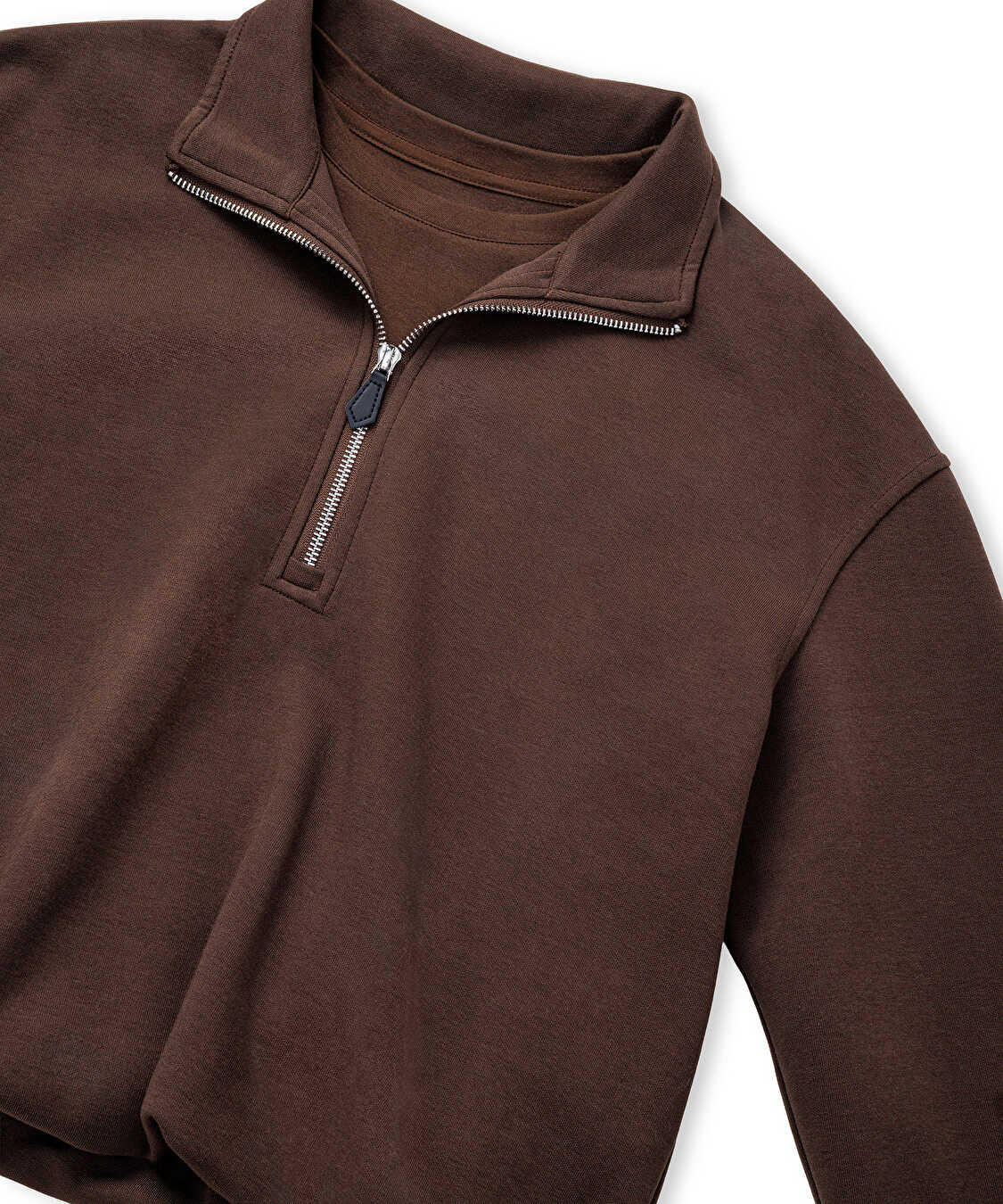 Çift parça görünüm sweatshirt - IW6260091112074 - Kahverengi Sweatshırt
