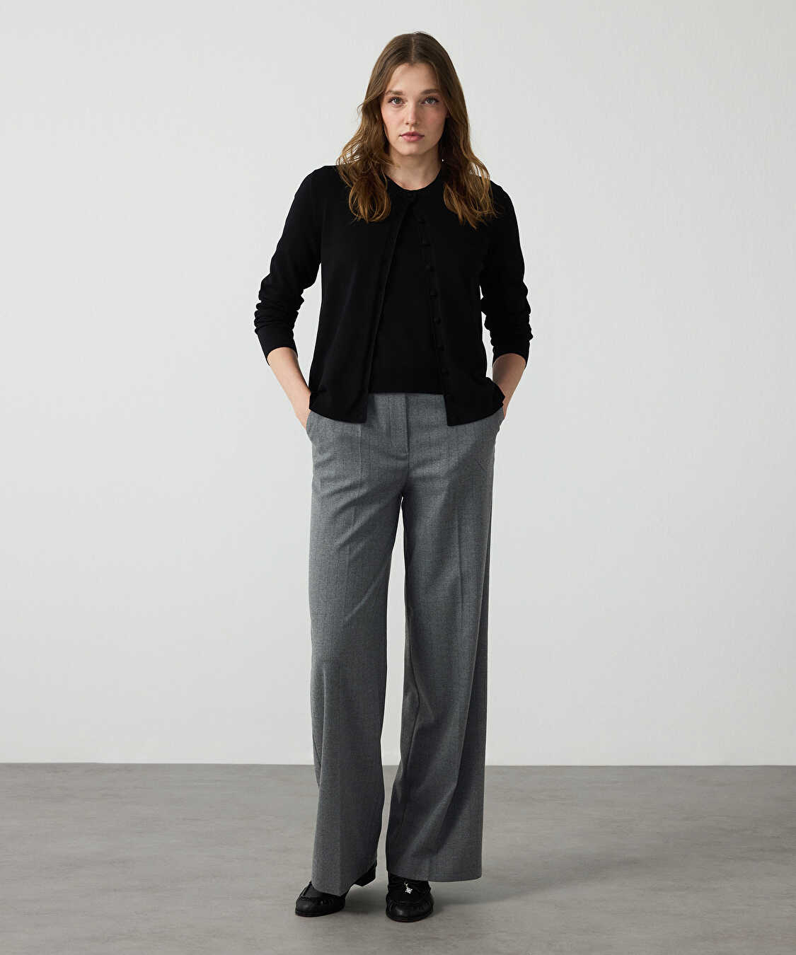 Basic triko hırka - IW6260150101001 - Siyah undefined