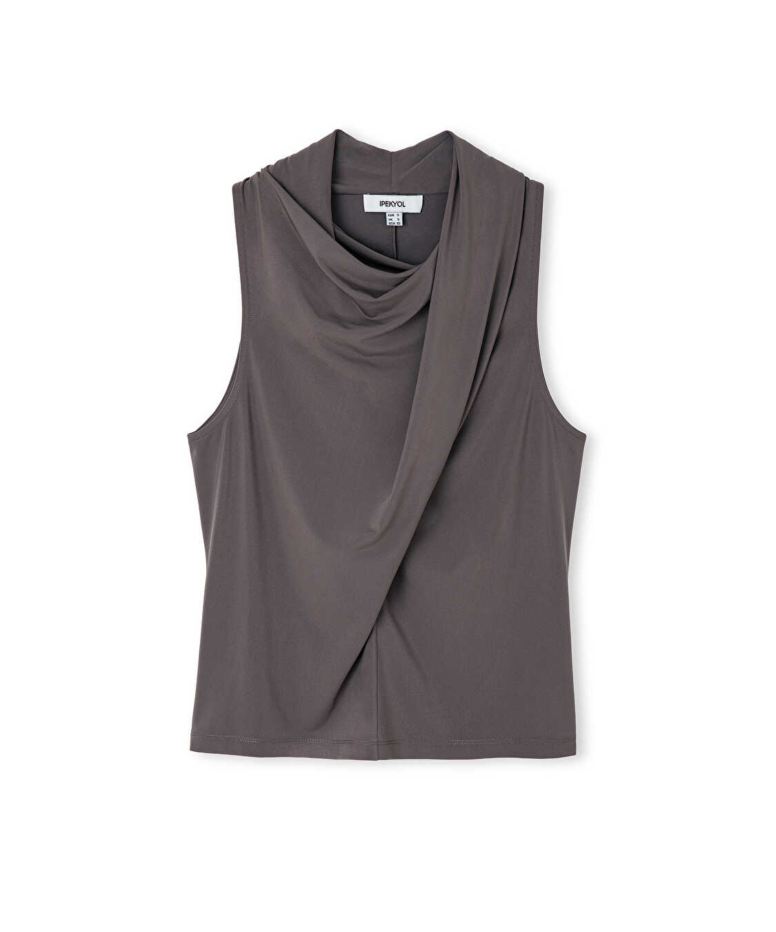 Degaje yaka tişört - IW6260152113957 - Koyu Vizon Örme Atlet