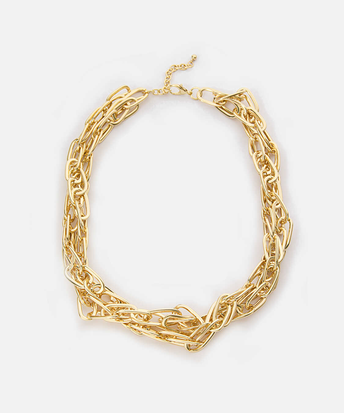 İç içe geçmiş metal zincir kolye - IW6260051019265 - Altın Kolye