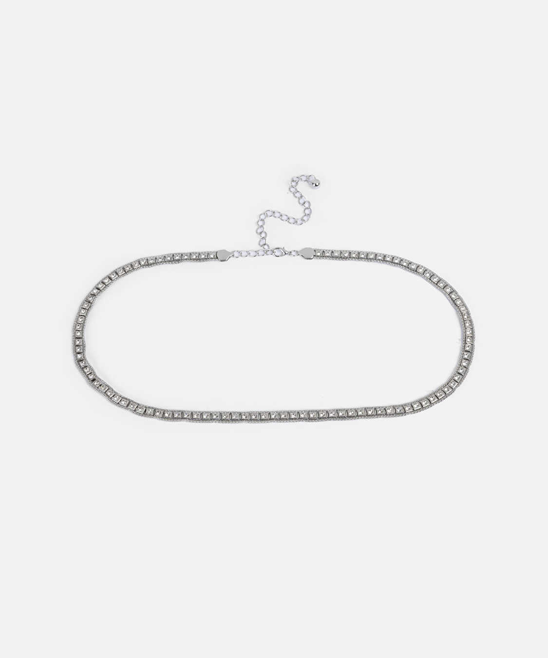 Strass taşlı metal kemer - IW6260053017122 - Gümüş Kemer