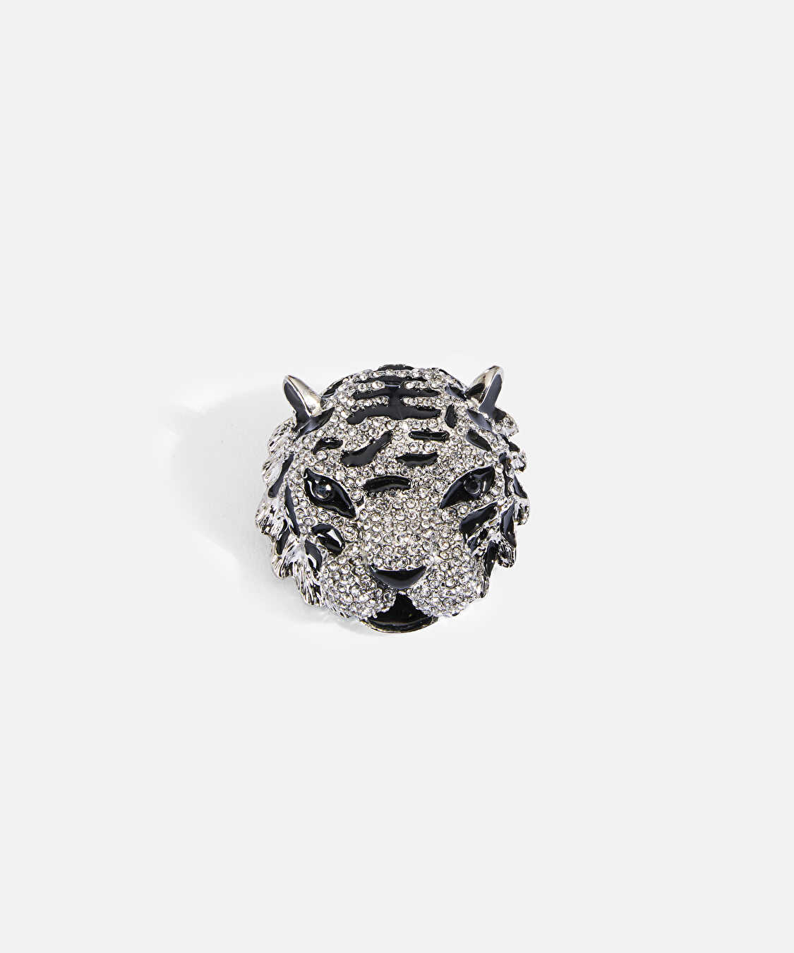 Strass taşlı hayvan figürlü broş - IW6260057010122 - Gümüş Broş