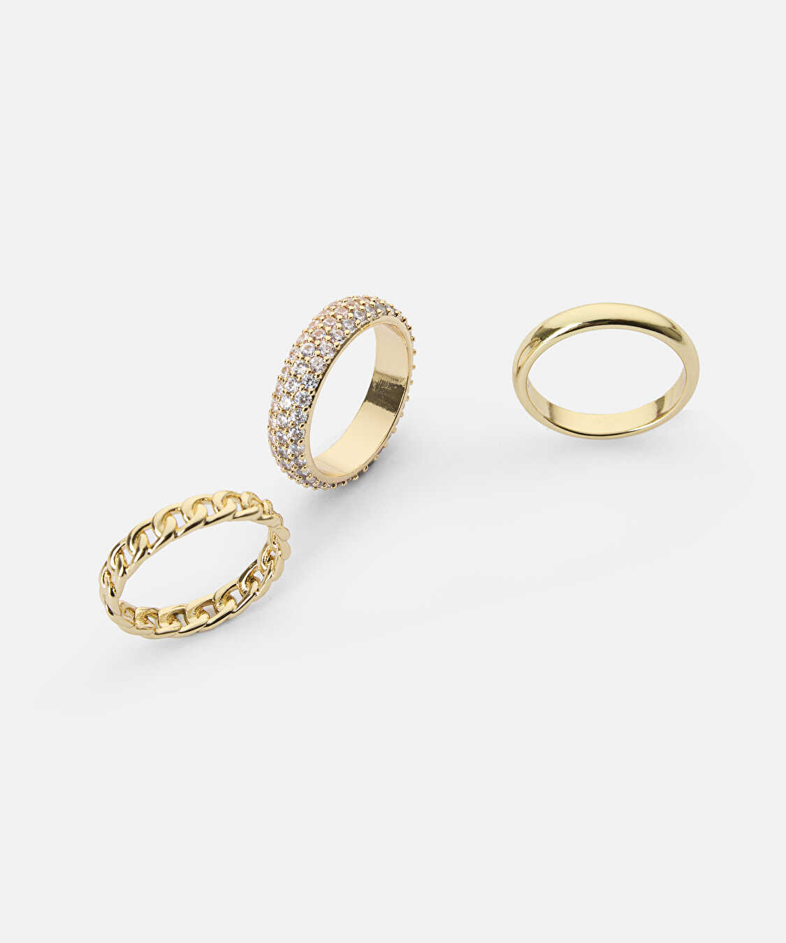 Üçlü metal yüzük seti - IW6260060007265 - Altın undefined