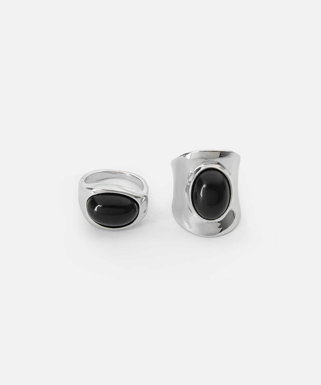 Kontrast reçineli metal yüzük seti - IW6260060010122 - Gümüş undefined