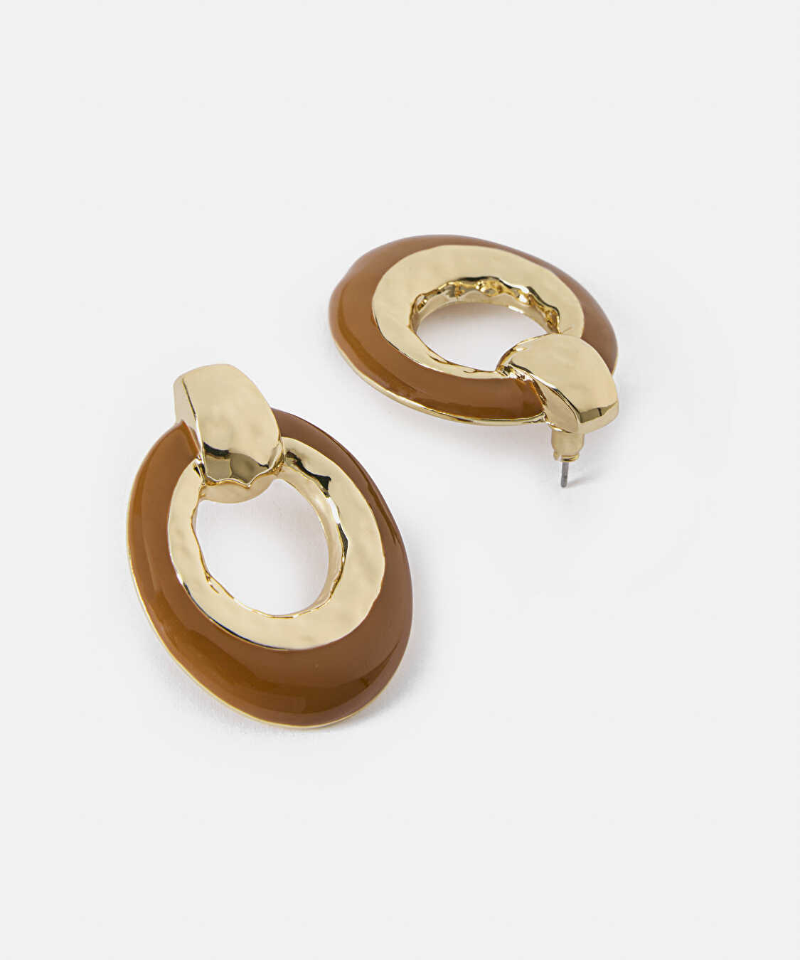 Kontrast enamel küpe - IW6260068054265 - Altın Küpe