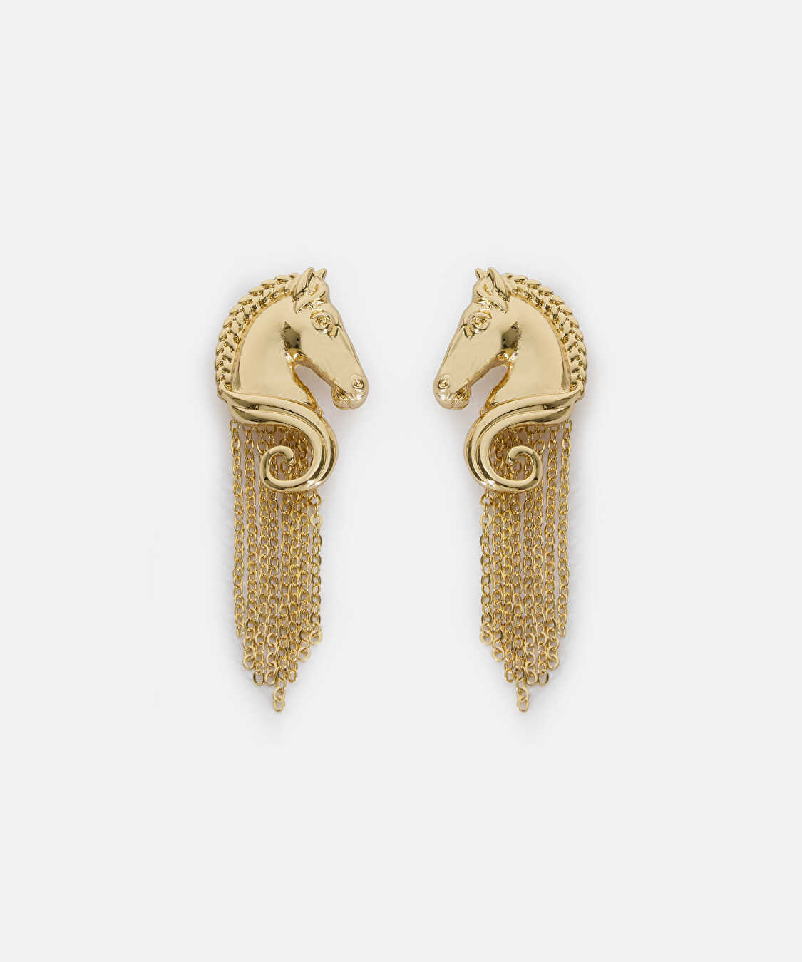 Sallantılı zincirli at figürlü küpe - IW6260068057265 - Altın Küpe