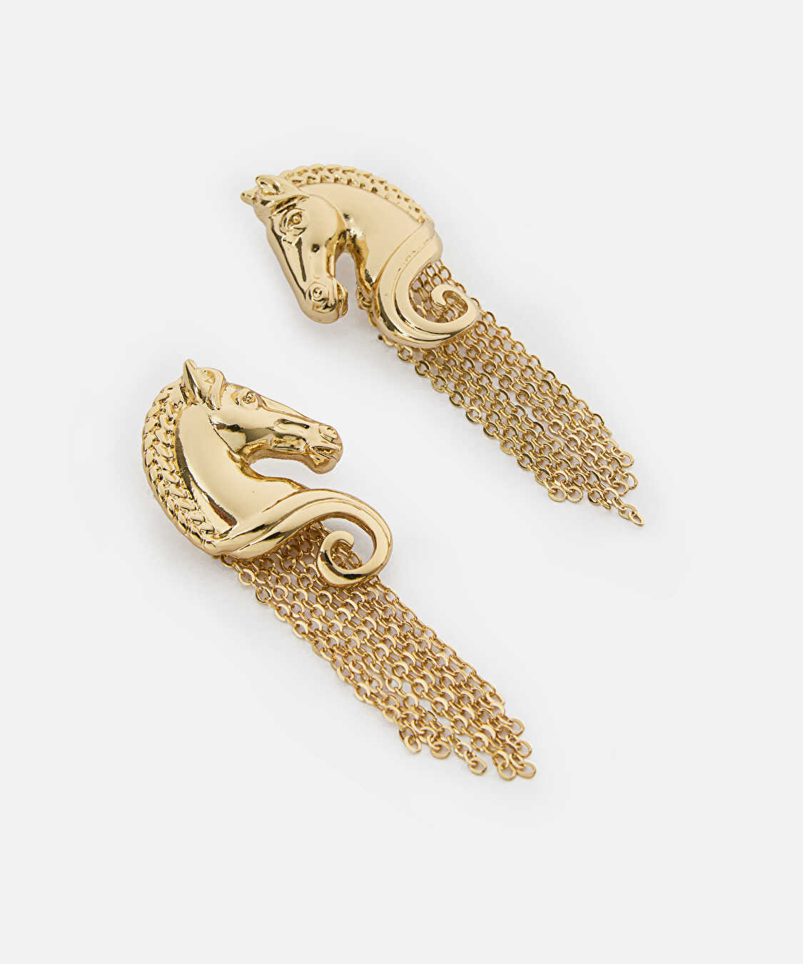 Sallantılı zincirli at figürlü küpe - IW6260068057265 - Altın Küpe