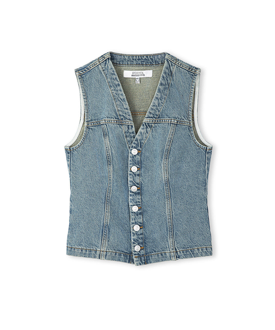 Denim yelek - IS1250007030629 - İndigo Yelek