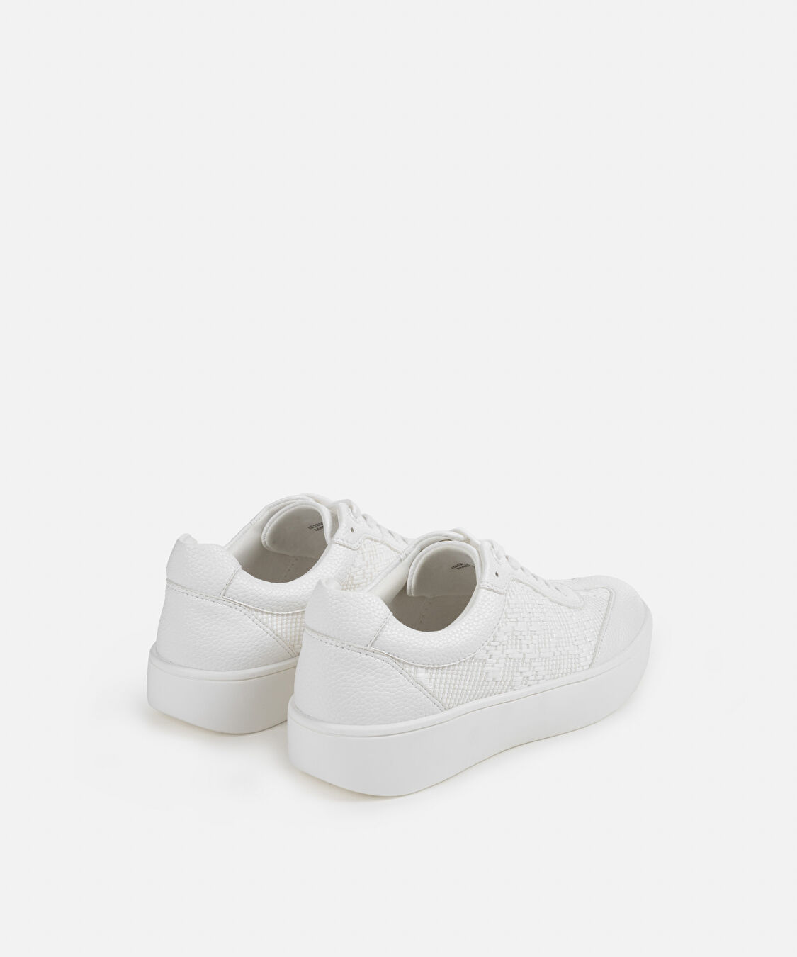 Kontrast dokulu sneaker - IS1250062018002 - Beyaz Sneaker