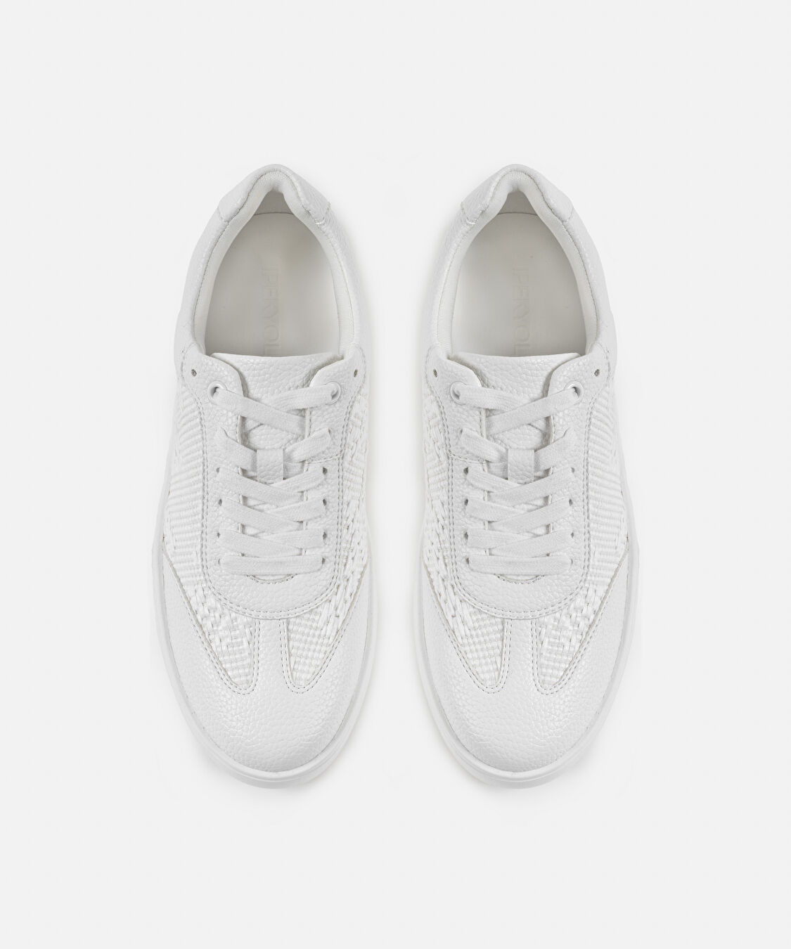 Kontrast dokulu sneaker - IS1250062018002 - Beyaz Sneaker