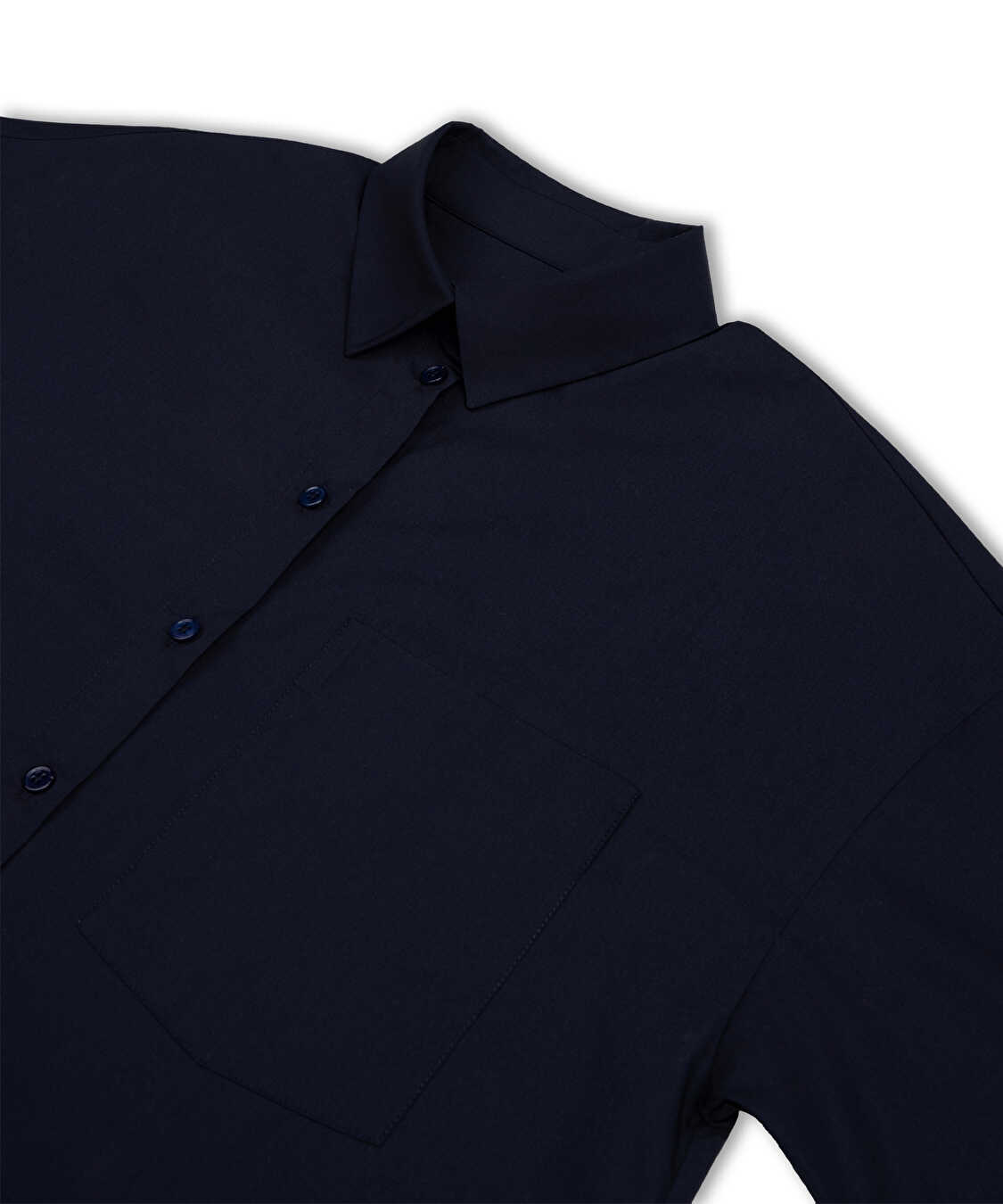 Tek cepli poplin elbise - IS1260002588015 - Lacivert Elbise