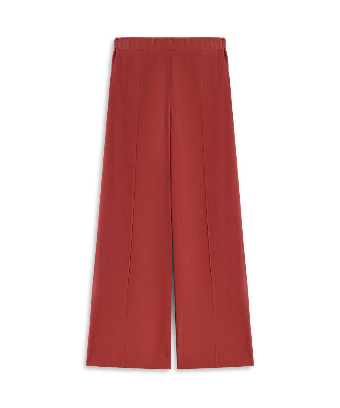 Wide leg fit ütü izli pantolon - IS1260003093DE4 - Yanık Turuncu Pantolon