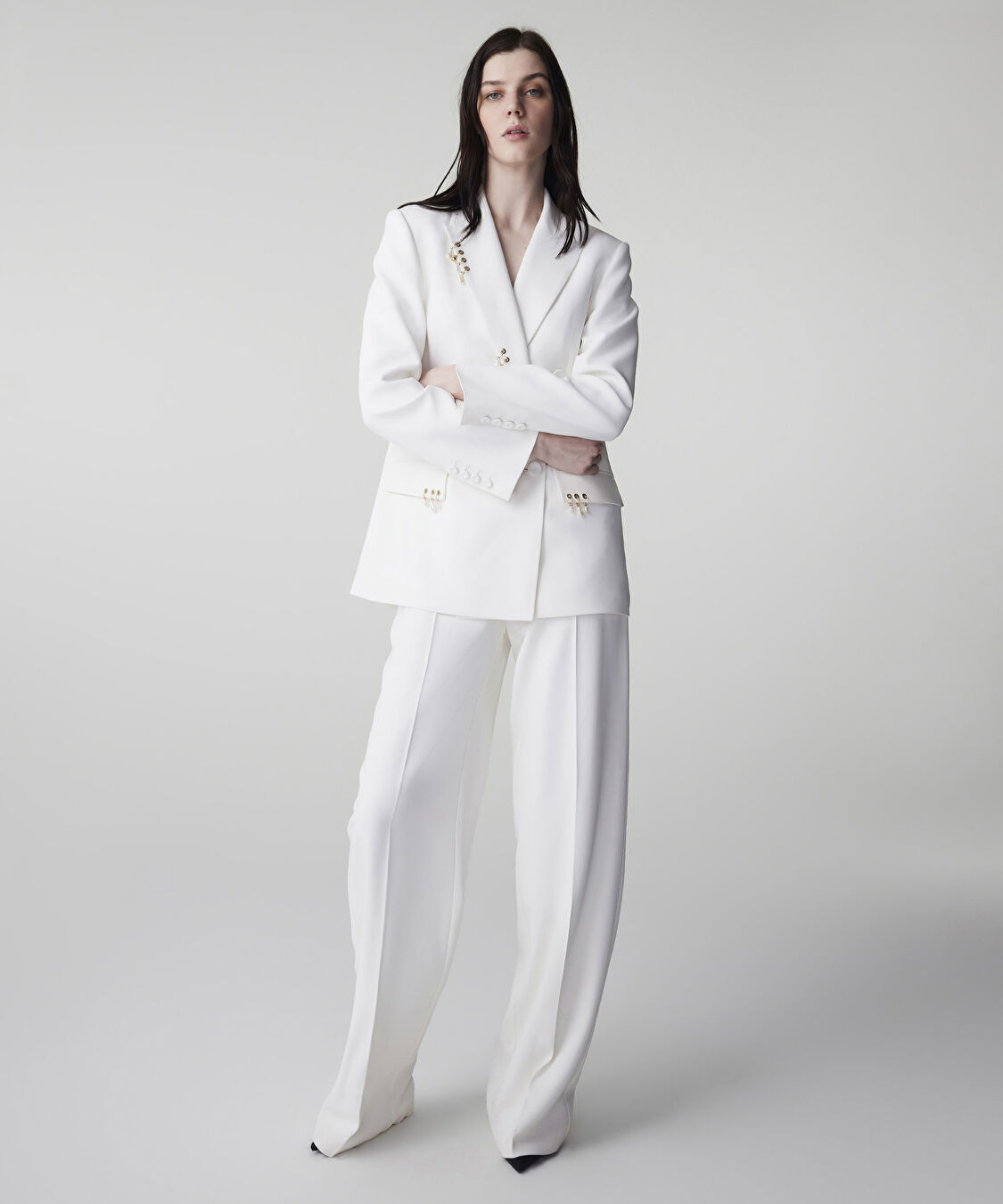Wide leg fit pantolon - IS1260003112018 - Ekru Pantolon