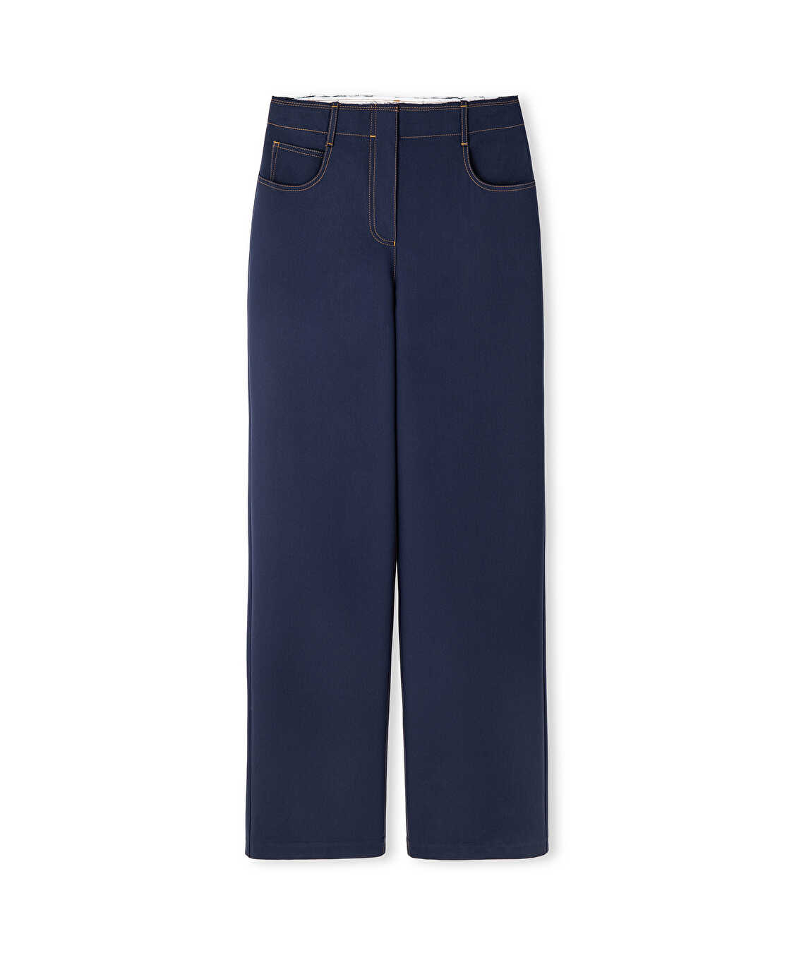 Kemerli wide leg pantolon - IS1260003114015 - Lacivert Pantolon