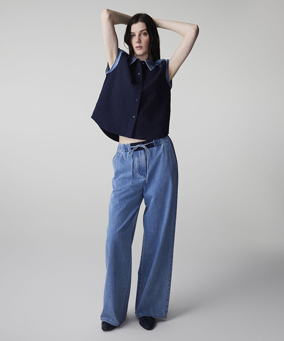 Kontrast bel jean pantolon - IS1260003136629 - İndigo Pantolon