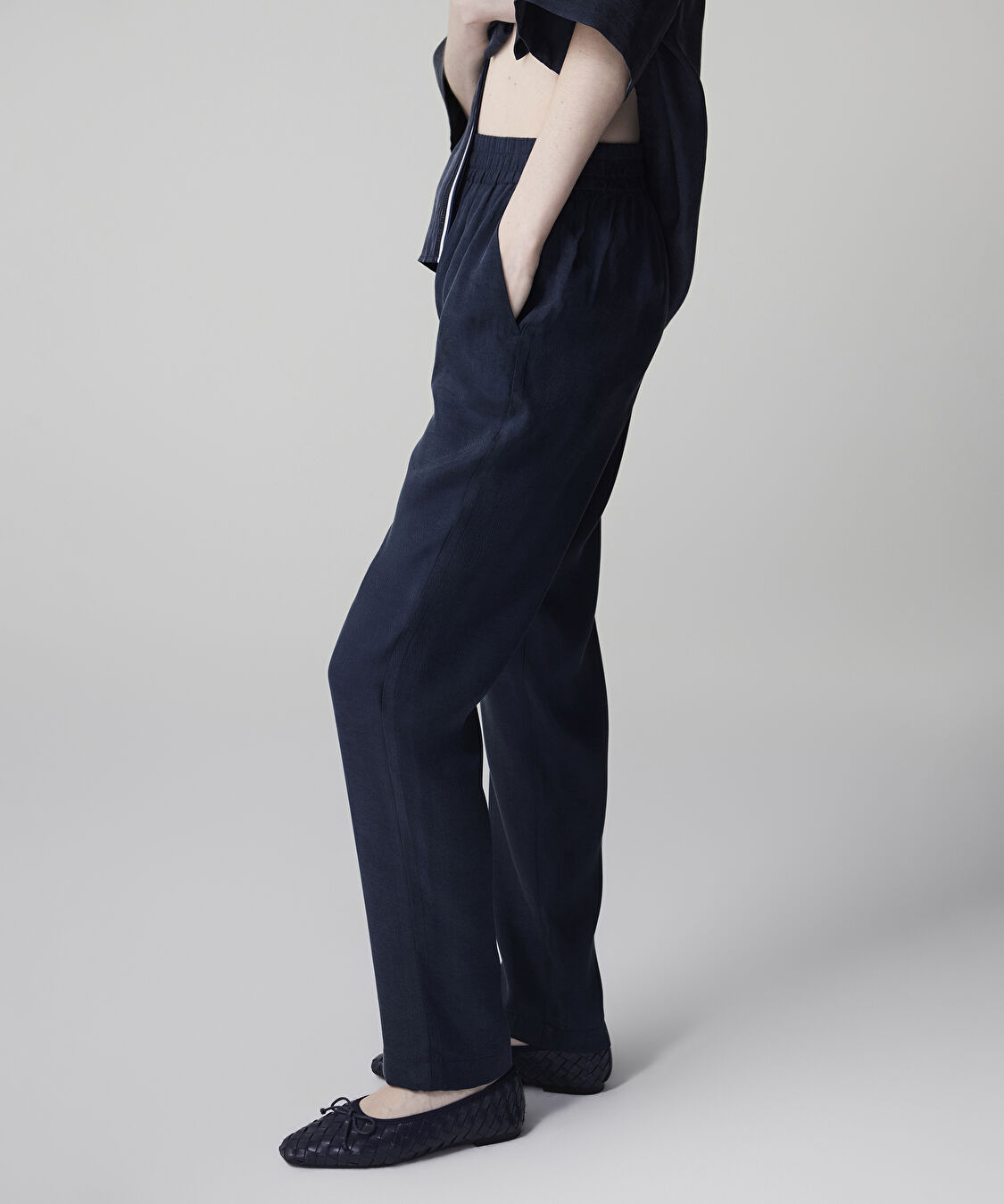 Belden bağlamalı carrot fit pantolon - IS1260003151015 - Lacivert Pantolon