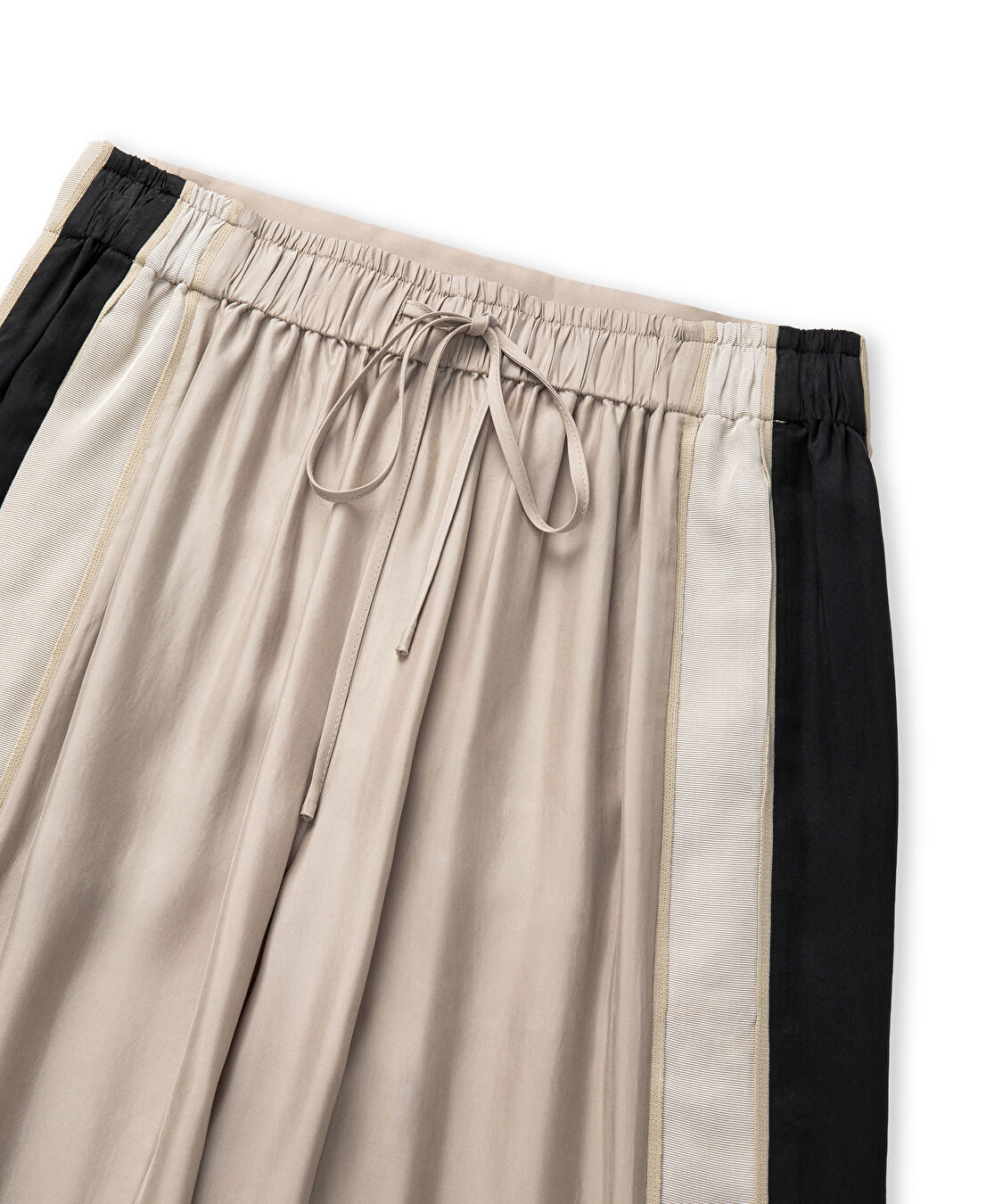 Ayarlanabilir bel colorblock pantolon - IS1260003154003 - Natürel Pantolon