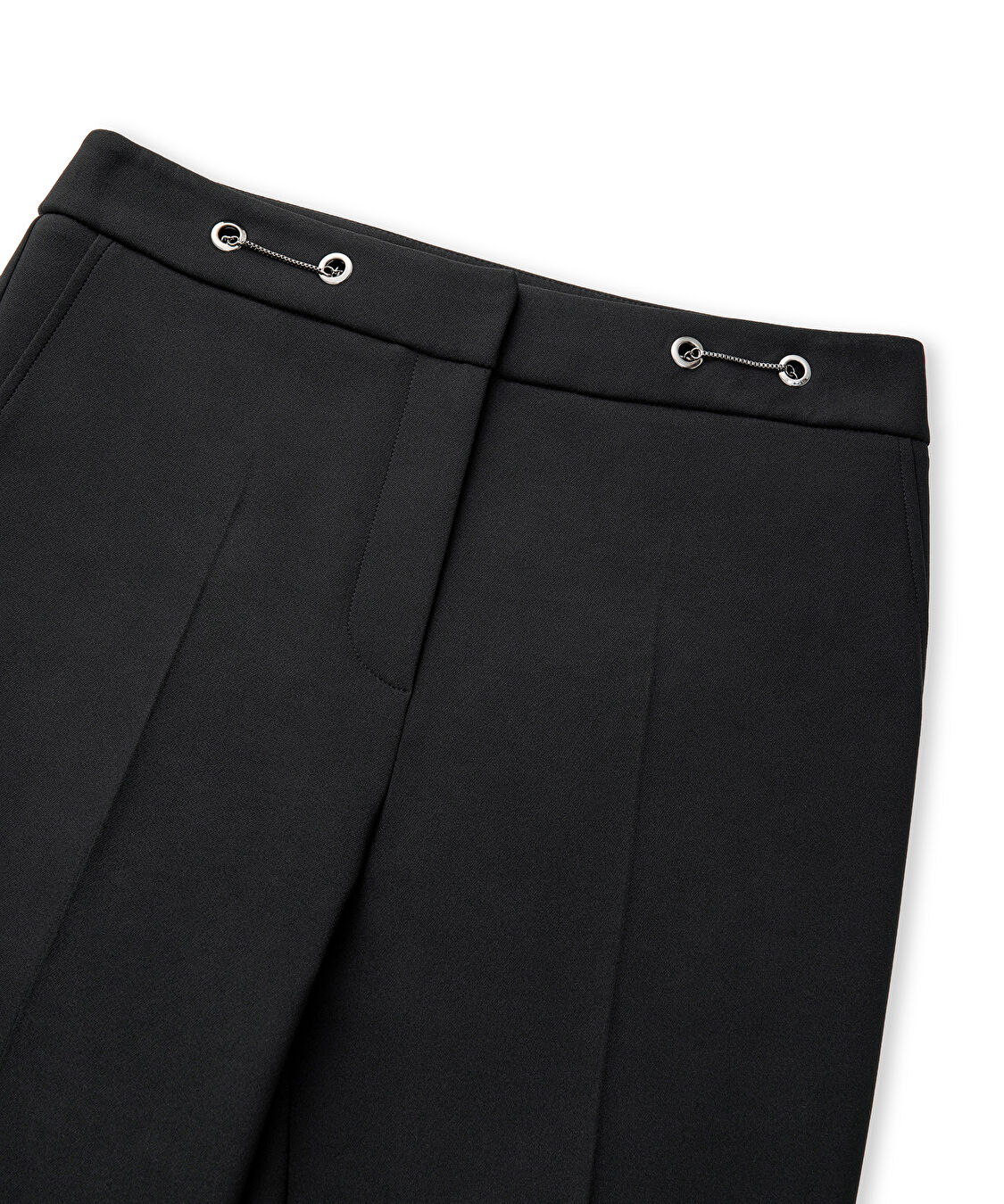 Metal aksesuarlı skinny fit pantolon - IS1260003166001 - Siyah Pantolon