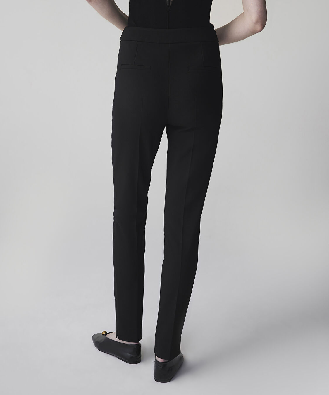 Metal aksesuarlı skinny fit pantolon - IS1260003166001 - Siyah Pantolon