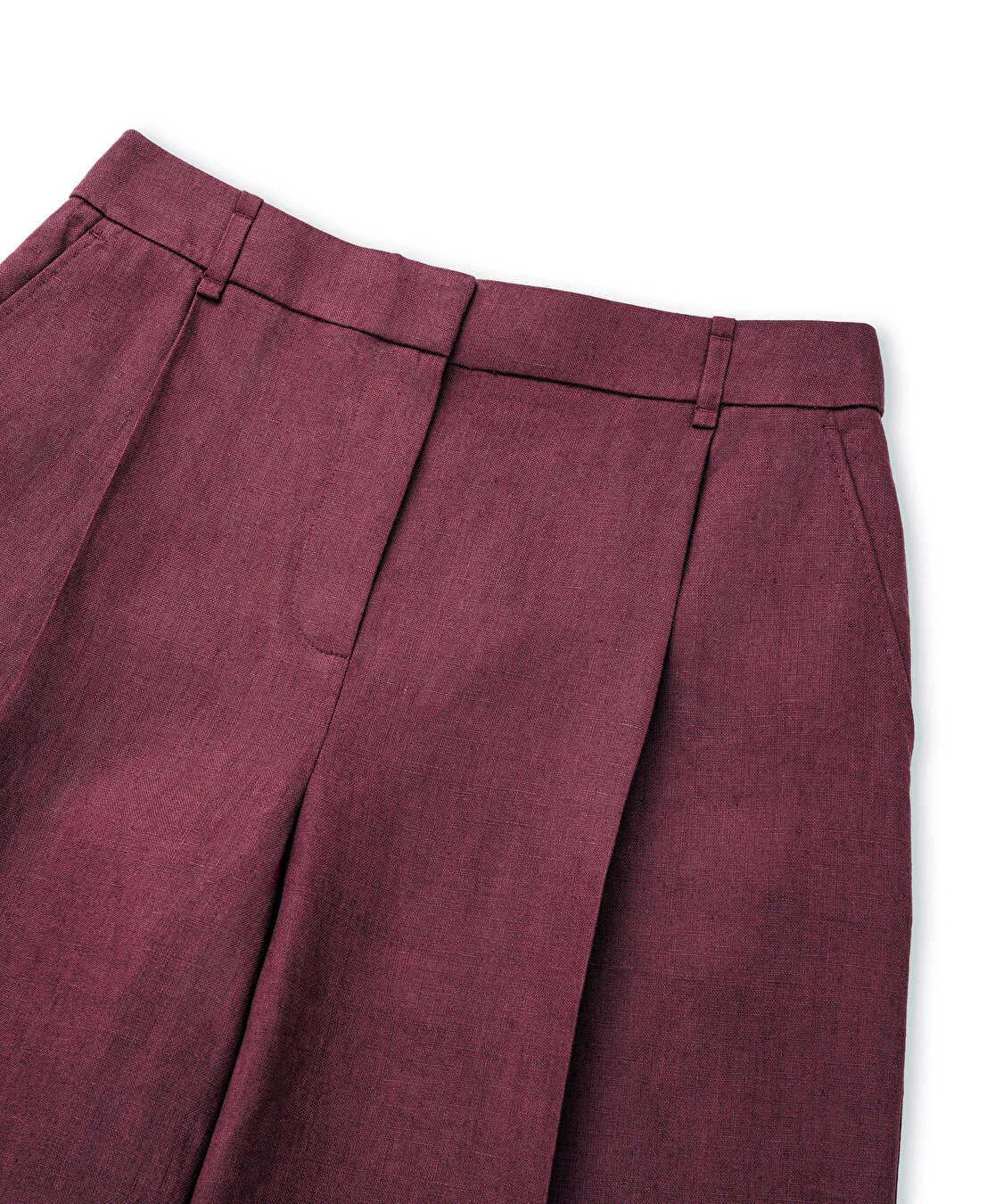 Kemerli wide leg keten pantolon - IS1260003215008 - Mürdüm Pantolon